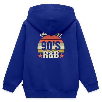 90er Jahre R&B Musikkassette 90 Jahre Songs - Kinder Premium Organic Zip Hoodie - Royalblau - Hinten - AI Model Kid Male (0cm)
