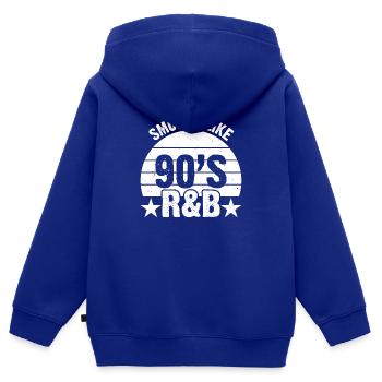 90er Jahre R&B Musikkassette 90 Jahre Songs - Kinder Premium Organic Zip Hoodie - Royalblau - Hinten - AI Model Kid Male (0cm)
