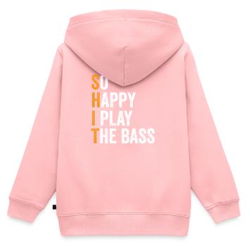 Bassiste Musique Bassiste Musicien Guitare basse - Sweat Premium à capuche zippé enfant bio - rose - Dos - AI Model Kid Female (0cm)