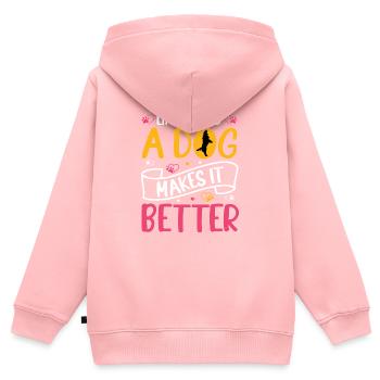 Hunde-Mama Geschenk Mami Hundebesitzerin Hund - Kinder Premium Organic Zip Hoodie - Rosa - Hinten - AI Model Kid Female (0cm)