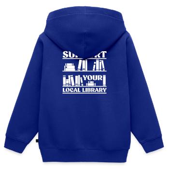 Library Librarian Read - Kids Premium Organic Zip-up Hoodie - royal blue - Back - AI Model Kid Male (0cm)