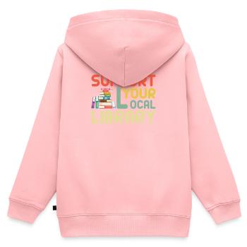 Bibliothek Bibliothekar Lesen - Kinder Premium Organic Zip Hoodie - Rosa - Hinten - AI Model Kid Female (0cm)