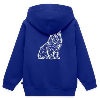 Maine Coon Katze Kater Haustier Stubentiger - Kinder Premium Organic Zip Hoodie - Royalblau - Hinten - AI Model Kid Male (0cm)
