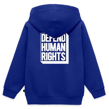Menschenrechte Politik Freiheit Demonstrieren - Kinder Premium Organic Zip Hoodie - Royalblau - Hinten - AI Model Kid Male (0cm)