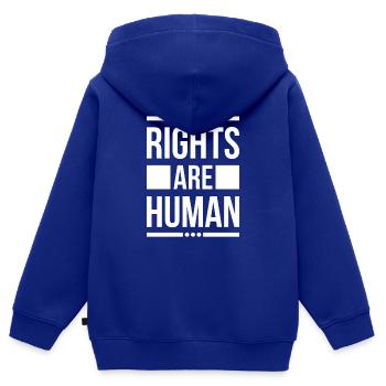 Menschenrechte Politik Freiheit Demonstrieren - Kinder Premium Organic Zip Hoodie - Royalblau - Hinten - AI Model Kid Male (0cm)