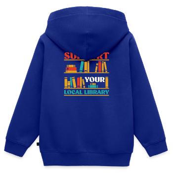 Bibliothek Bibliothekar Lesen - Kinder Premium Organic Zip Hoodie - Royalblau - Hinten - AI Model Kid Male (0cm)