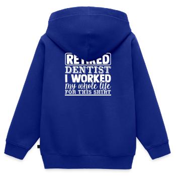 Zahnarzthelferin Zahnarzt Zahn Rente Pension - Kinder Premium Organic Zip Hoodie - Royalblau - Hinten - AI Model Kid Male (0cm)