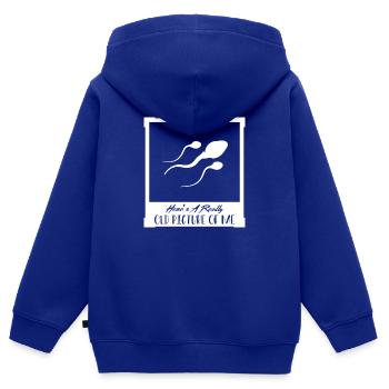 Altes Foto - Spermium - Kinder Premium Organic Zip Hoodie - Royalblau - Hinten - AI Model Kid Male (0cm)