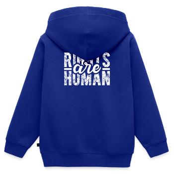 Menschenrechte Politik Freiheit Demonstrieren - Kinder Premium Organic Zip Hoodie - Royalblau - Hinten - AI Model Kid Male (0cm)