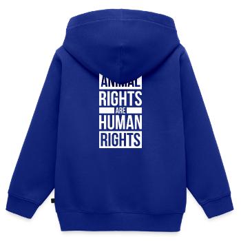 Tierschutz Naturschutz Respektiere Tierrechte - Kinder Premium Organic Zip Hoodie - Royalblau - Hinten - AI Model Kid Male (0cm)