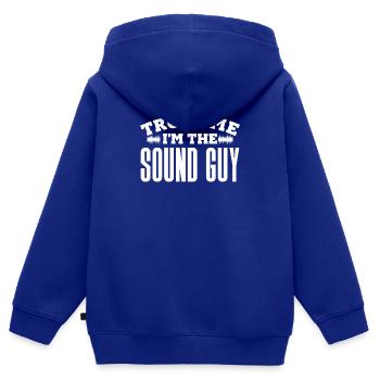 Ingénieur du son Ingénieur du son Ingénieur du son Mixeur - Sweat Premium à capuche zippé enfant bio - bleu roi - Dos - AI Model Kid Male (0cm)