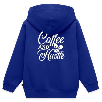 Coffee Work Morning Work Gift - Kids Premium Organic Zip-up Hoodie - royal blue - Back - AI Model Kid Male (0cm)