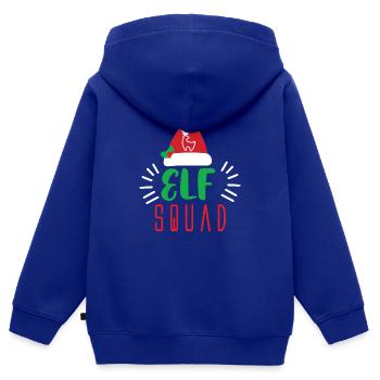 Onze petits elfes de Noël contes de fées Cadeau enfant - Sweat Premium à capuche zippé enfant bio - bleu roi - Dos - AI Model Kid Male (0cm)