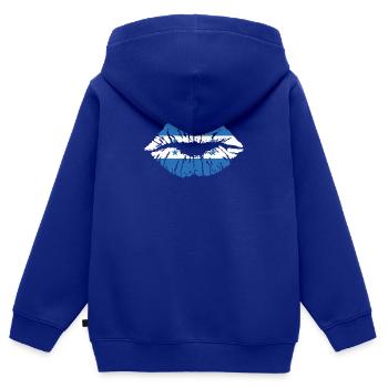 Honduras Landesflagge Honduras Republik Herz - Kinder Premium Organic Zip Hoodie - Royalblau - Hinten - AI Model Kid Male (0cm)