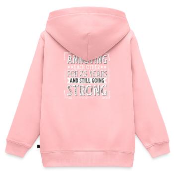 Silberhochzeit 25 Jahre Verheiratet Hochzeitstag - Kinder Premium Organic Zip Hoodie - Rosa - Hinten - AI Model Kid Female (0cm)