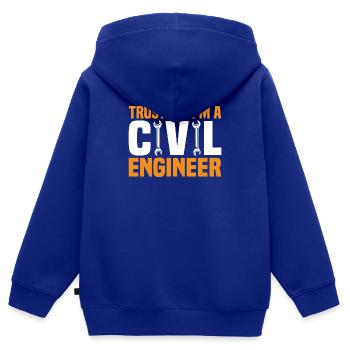 Ingénieur civil Construction de ponts Ingénieur en structure - Sweat Premium à capuche zippé enfant bio - bleu roi - Dos - AI Model Kid Male (0cm)