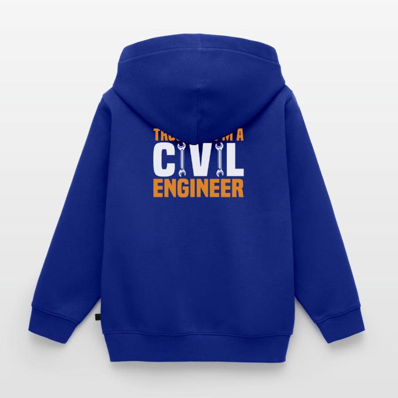 Civil Engineer Bridge Construction Statics Structural Engineer Kids Premium Organic Zip-up Hoodie