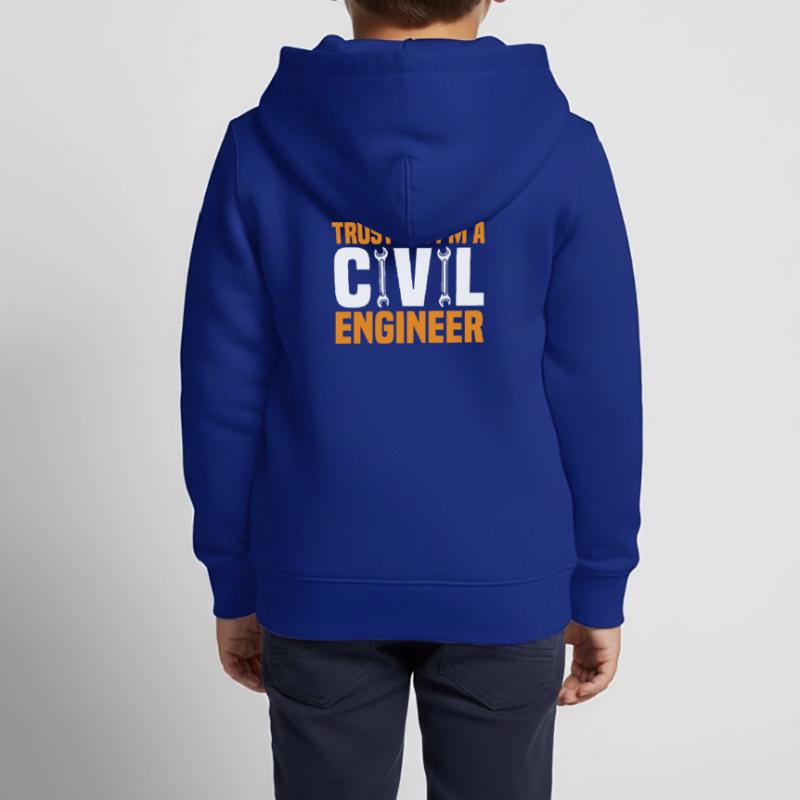 Civil Engineer Bridge Construction Statics Structural Engineer Kids Premium Organic Zip-up Hoodie