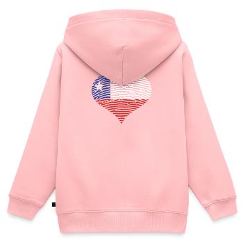 Chile Flagge Südamerika Chilenische Fahne Vintage - Kinder Premium Organic Zip Hoodie - Rosa - Hinten - AI Model Kid Female (0cm)