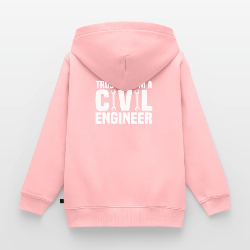 Civil Engineer Bridge Construction Statics Structural Engineer Kids Premium Organic Zip-up Hoodie