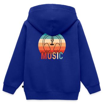 Vinyl Musiker Retro Musik Vinyl Vintage Musizieren - Kinder Premium Organic Zip Hoodie - Royalblau - Hinten - AI Model Kid Male (0cm)