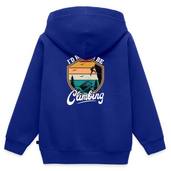 Klettersport Klettern Solo Climbing Frauen - Kinder Premium Organic Zip Hoodie - Royalblau - Hinten - AI Model Kid Male (0cm)