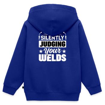 Schweißer Beruf Hitze Stahl Gas WIG MAG Schweißen - Kinder Premium Organic Zip Hoodie - Royalblau - Hinten - AI Model Kid Male (0cm)