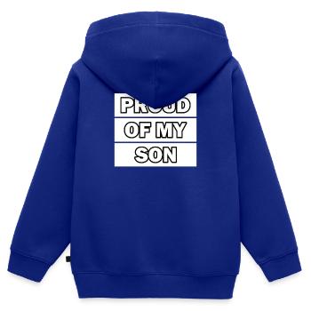 Je suis fier de mon fils - Sweat Premium à capuche zippé enfant bio - bleu roi - Dos - AI Model Kid Male (0cm)