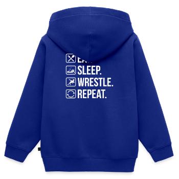 Wrestling Ringen Wrestler Ringer Geschenk - Kinder Premium Organic Zip Hoodie - Royalblau - Hinten - AI Model Kid Male (0cm)