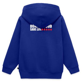 Blood donation Blood donations Blood donors - Kids Premium Organic Zip-up Hoodie - royal blue - Back - AI Model Kid Male (0cm)