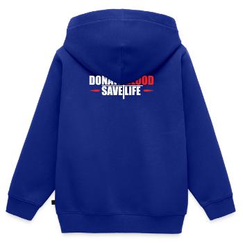 Blood donation Blood donations Blood donors - Kids Premium Organic Zip-up Hoodie - royal blue - Back - AI Model Kid Male (0cm)