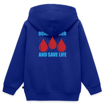 Blood donation Blood donations Blood donors - Kids Premium Organic Zip-up Hoodie - royal blue - Back - AI Model Kid Male (0cm)