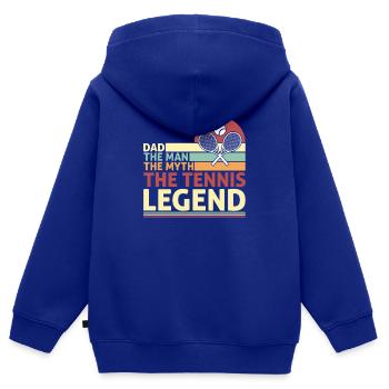 Tennis Vater Tennisplatz Tennisspieler Tennisspiel - Kinder Premium Organic Zip Hoodie - Royalblau - Hinten - AI Model Kid Male (0cm)