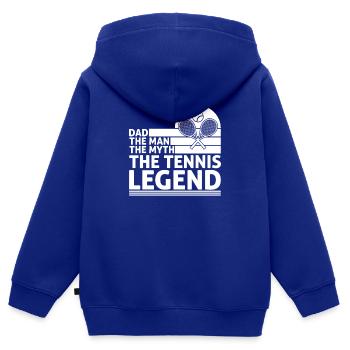 Tennis Vater Tennisplatz Tennisspieler Tennisspiel - Kinder Premium Organic Zip Hoodie - Royalblau - Hinten - AI Model Kid Male (0cm)
