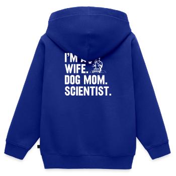 Ehefrau Hundebesitzerin Wissenschaftlerin Labor - Kinder Premium Organic Zip Hoodie - Royalblau - Hinten - AI Model Kid Male (0cm)