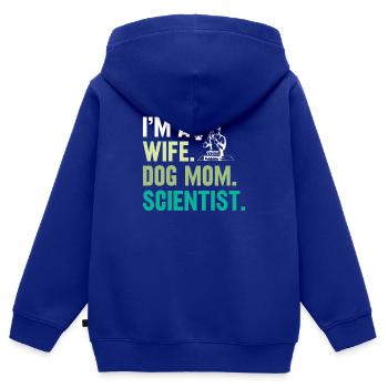 Ehefrau Hundebesitzerin Wissenschaftlerin Labor - Kinder Premium Organic Zip Hoodie - Royalblau - Hinten - AI Model Kid Male (0cm)