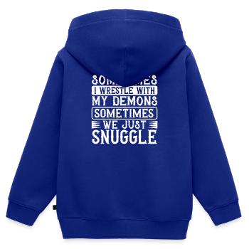 Wrestling Wrestling Wrestler Wrestler Gift - Kids Premium Organic Zip-up Hoodie - royal blue - Back - AI Model Kid Male (0cm)