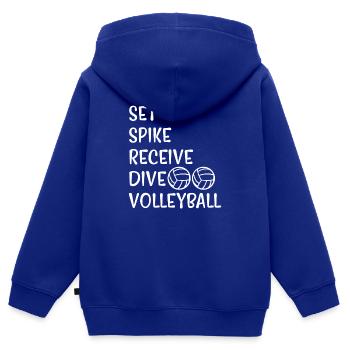 Volleyball Volley Aufschlag Volleyballspieler - Kinder Premium Organic Zip Hoodie - Royalblau - Hinten - AI Model Kid Male (0cm)