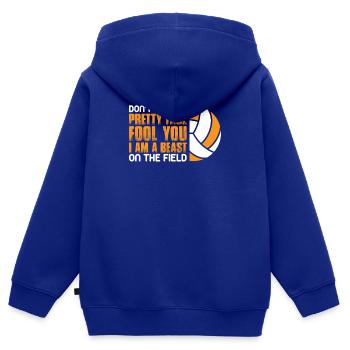 Volleyball Volley Aufschlag Volleyballspieler - Kinder Premium Organic Zip Hoodie - Royalblau - Hinten - AI Model Kid Male (0cm)