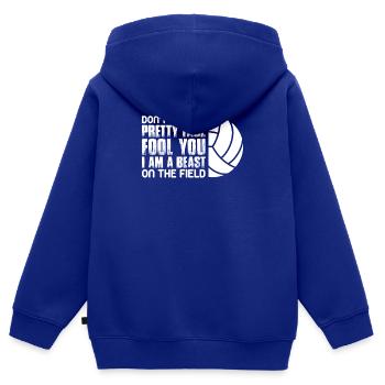 Volleyball Volley Aufschlag Volleyballspieler - Kinder Premium Organic Zip Hoodie - Royalblau - Hinten - AI Model Kid Male (0cm)