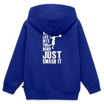 Volleyball Volley Aufschlag Volleyballspieler - Kinder Premium Organic Zip Hoodie - Royalblau - Hinten - AI Model Kid Male (0cm)