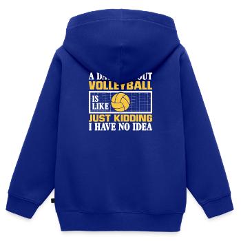 Volleyball Volley Aufschlag Volleyballspieler - Kinder Premium Organic Zip Hoodie - Royalblau - Hinten - AI Model Kid Male (0cm)