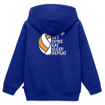 Volleyball Volley Aufschlag Volleyballspieler - Kinder Premium Organic Zip Hoodie - Royalblau - Hinten - AI Model Kid Male (0cm)