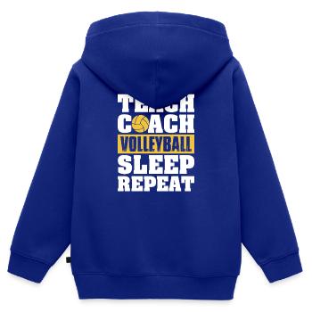 Volleyball Aufschlag Volleyballspieler Trainer - Kinder Premium Organic Zip Hoodie - Royalblau - Hinten - AI Model Kid Male (0cm)