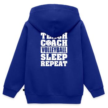 Volleyball Aufschlag Volleyballspieler Trainer - Kinder Premium Organic Zip Hoodie - Royalblau - Hinten - AI Model Kid Male (0cm)