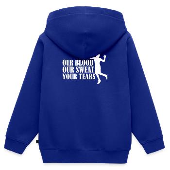 Volleyball Volley Aufschlag Volleyballspieler - Kinder Premium Organic Zip Hoodie - Royalblau - Hinten - AI Model Kid Male (0cm)