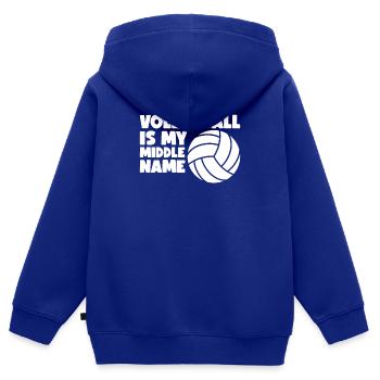 Volleyball Volley Aufschlag Volleyballspieler - Kinder Premium Organic Zip Hoodie - Royalblau - Hinten - AI Model Kid Male (0cm)