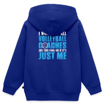 Volleyball Aufschlag Volleyballspieler Trainer - Kinder Premium Organic Zip Hoodie - Royalblau - Hinten - AI Model Kid Male (0cm)