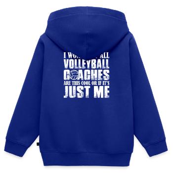 Volleyball Aufschlag Volleyballspieler Trainer - Kinder Premium Organic Zip Hoodie - Royalblau - Hinten - AI Model Kid Male (0cm)