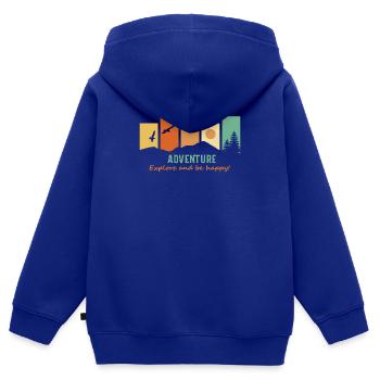 Wanderer Backpacker Abenteuer Wandern Entdecker - Kinder Premium Organic Zip Hoodie - Royalblau - Hinten - AI Model Kid Male (0cm)